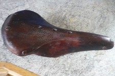 Vintage Wrights Brown Leather Racing/Touring Bicycle Saddle Good Used Condition