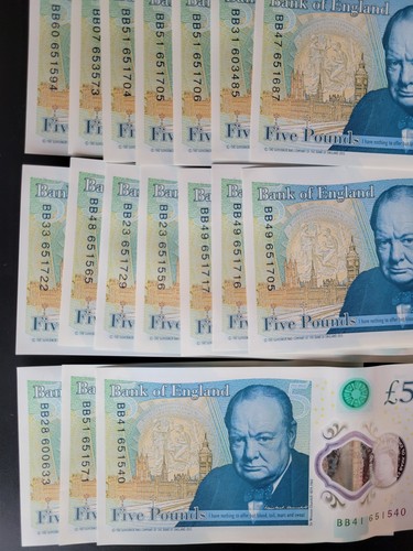 Polymer five pound note - polymer,