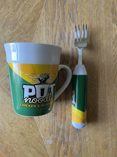 Pot noodle mug and spinning - and,
