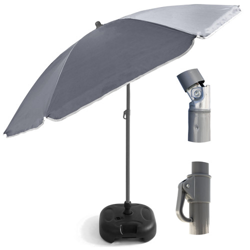Grey parasol with base and - grey, 2.4