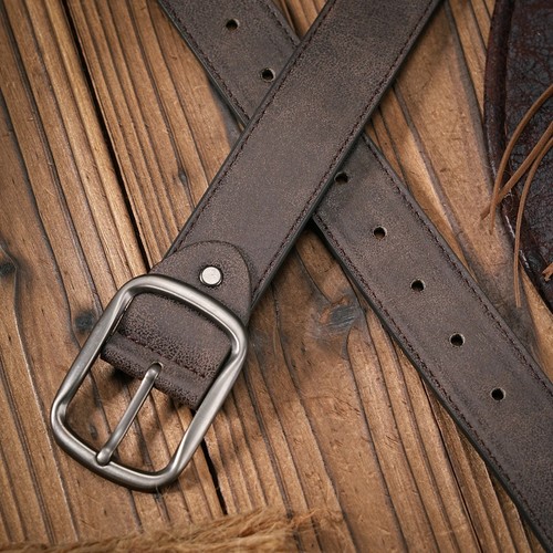 Unisex leather belt with - unisex,