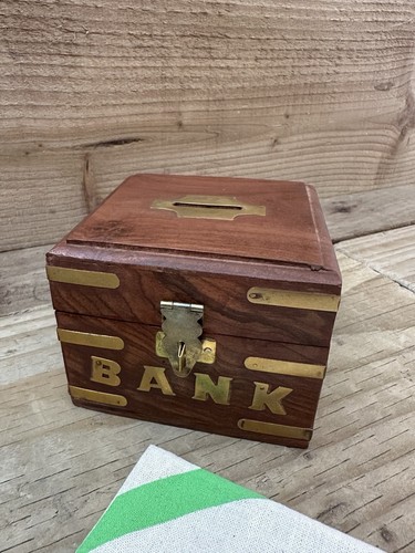 Wooden money box - money, bank