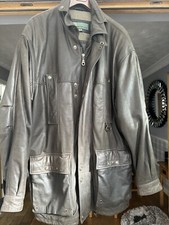 Hidepark Brown Leather Jacket Pockets Fully Lined hunter coat mens MEDIUM