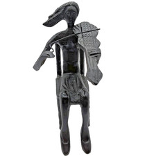 Metal Sculpture Woman Playing