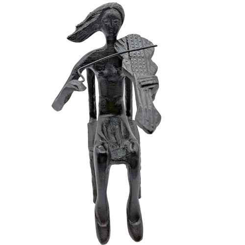 Metal sculpture woman - woman, playing