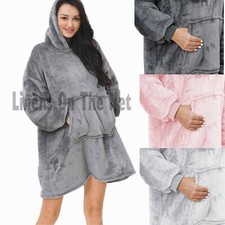 Oversized Hoodie Blanket Adult Super Soft Flannel  Big Hooded Sweatshirt
