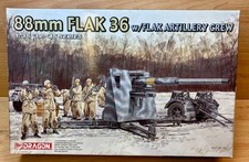 Dragon 1:35 Scale 1939-45 Series "88mm Flak 36" Model Kit 6260 With Crew.