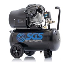 SGS 50 Litre Air Compressor V-Twin High Power Twin Outlets - 13.8CFM 3.0HP 50L