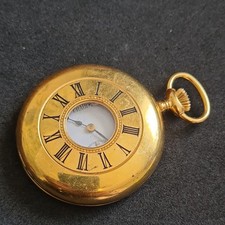 Vintage metal half hunter Gradus 17 jewels Swiss Pocket Watch Working ref4274