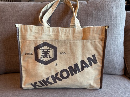Kikkoman tote bag brown - brown, canvas