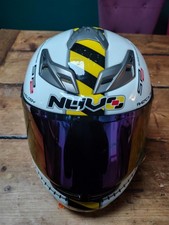 Motorcycle Nuvo Crash Test Dummy Motorbike Race Helmet Yellow Iridium Visor