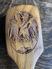 Vintage Fuller Mens Boar Bristle Hair Brush Duck Carved Wooden