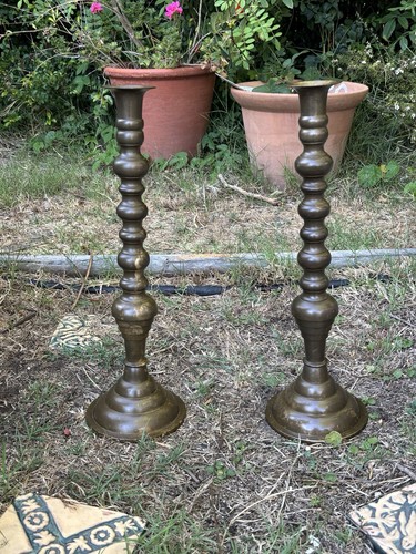 Large vintage brass floor - brass,