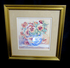 Painting Willow Jug Print By Adelene Fletcher Gold Framed & glassed 30x30cm