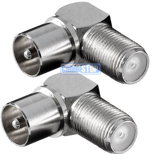 Right angle male coax - to, f