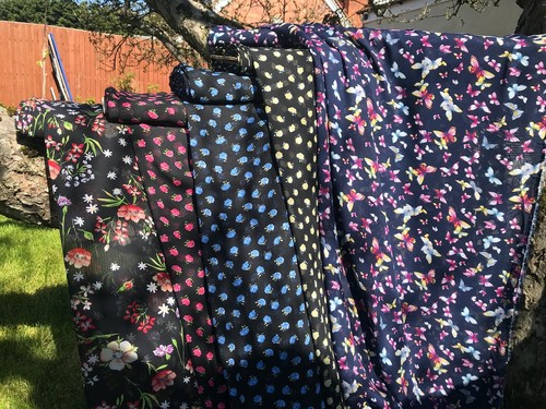 Floral printed chiffon fabric - floral,