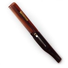 1541 London Folding Pocket Hair and Beard Comb with Clip - BC6