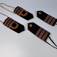 WW1 / WW2 ERA MERCHANT NAVY CHIEF OFFICERS SHOULDER BOARDS / EPAULETTES