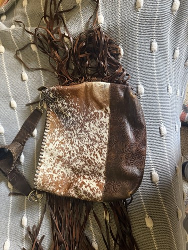 Brown leather western bag - leather,