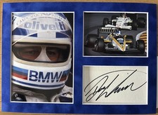 DEREK WARWICK- Signed Mounted Card Display A4 - F1 Renault Brabham Lotus Legend