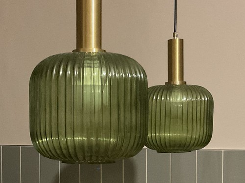 Modern green ribbed glass - modern,