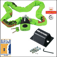 1.8M MAMMOTH HD Motorcycle Chain Lock + OXF Motorbike Ground Anchor SOLD SECURE