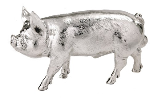 Silver large pig model - silver,