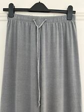 Grey Wide Leg Elasticated Waist Trousers, Size 12, Saloos
