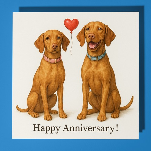 Vizsla dogs happy anniversary - vizsla,