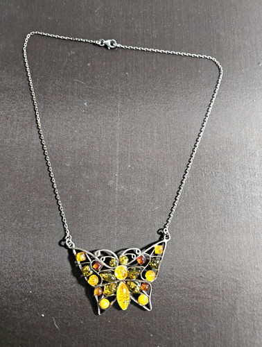 Vintage butterfly pendant - butterfly,