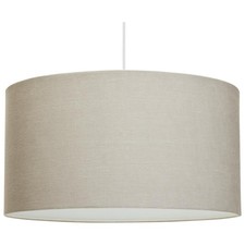 Habitat 49cm Grey Linen Effect Drum Lampshade Easy Fit Ceiling Shade Damaged