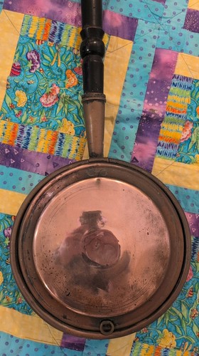 Antique copper bed warming pan - antique,
