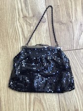 Black sequinned evening bag - black,