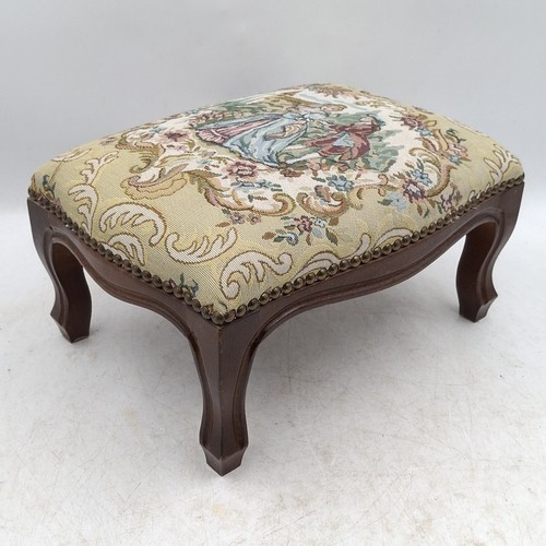 Vintage footstool tapestry - vintage,
