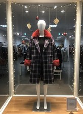 Vintage Plaid Tartan Coat Red