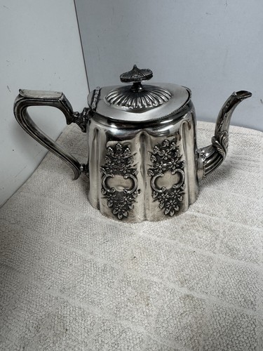 Antique silver plated teapot - antique,