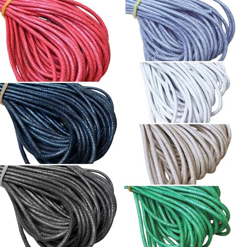 Waxed cotton cord black - waxed,