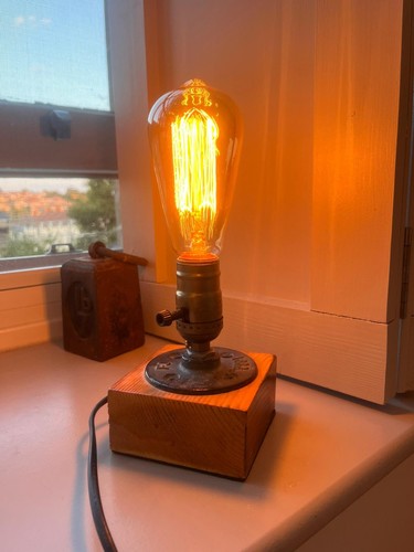Vintage filament bulb bedside