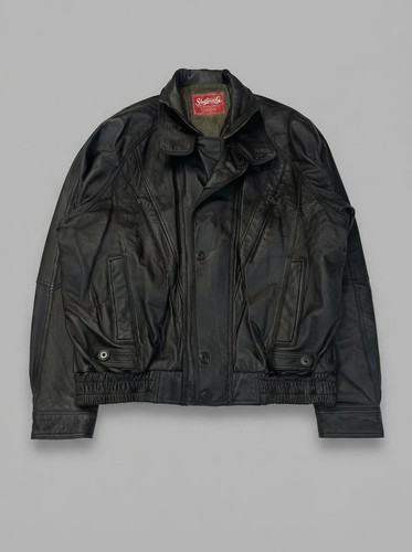 Vintage 90s black real - real, leather