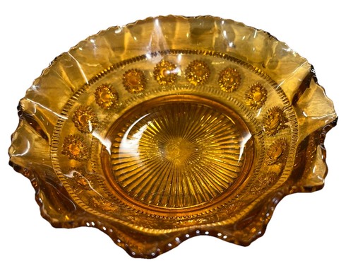 Vintage amber glass dessert - vintage,
