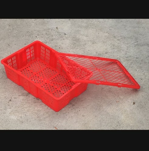 100 red plastic storage crates - plastic,
