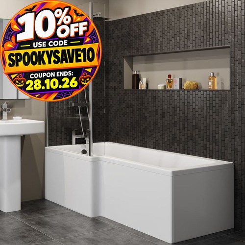 Shaped shower bath rh - shower,