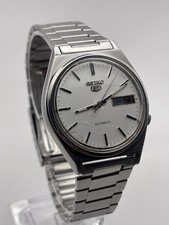 Seiko 5 Automatic 7009-3140 Day Date 17 Jewel Silver Dial Spares or Repair