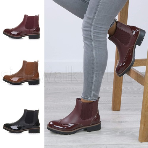 Womens ladies contrast patent