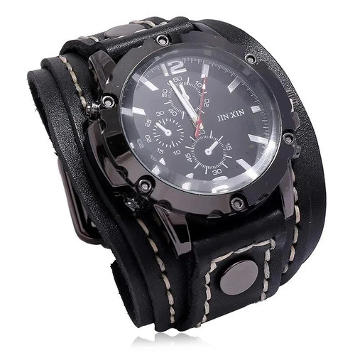 New wide leather - leather, watch