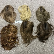 6 X Brand New Mixed Colours, Clip On Hair Pieces