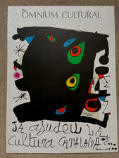 JOAN MIRO 1974 POSTER ORIGINAL ABSTRACT BLACK RED GREEN PRINT OMNIUM CULTURAL