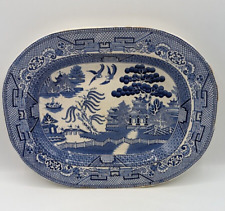 W Adams & Sons England Staffordshire Blue Willow Serving Platter
