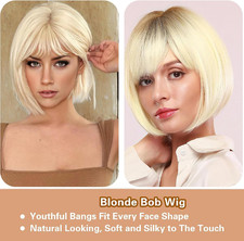 Short Blonde Bob Wig with