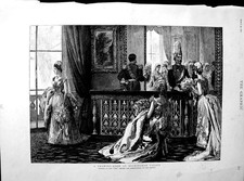 Original Old Antique Print